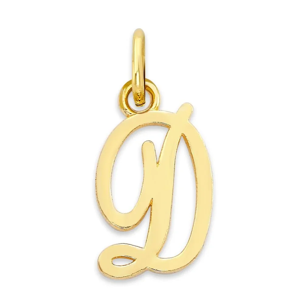 Solid 10k Gold Initial Charm for Bracelet - Personalized Cute Letter Jewelry